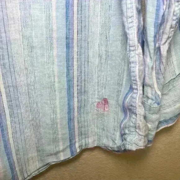 J. Peterman button down shirt 100% linen size medium with embroidery - Picture 3 of 3